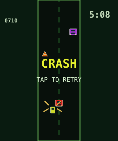 Tilt Road game over screen